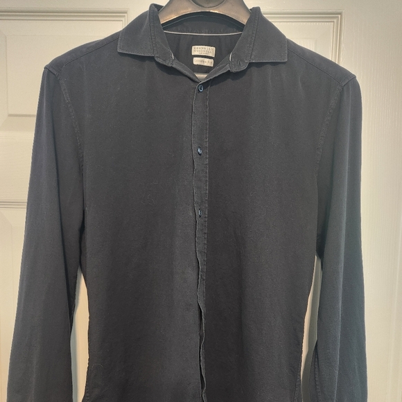 Brunello Cucinelli Men’sLeisure Fit Shirt Size XL Made In Italy Charcoal